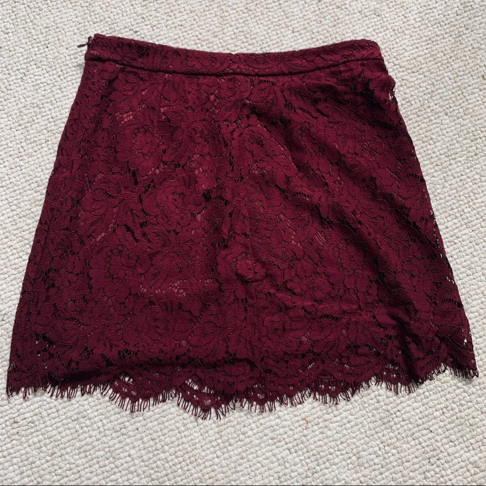 NWOT Maroon Lace Skirt